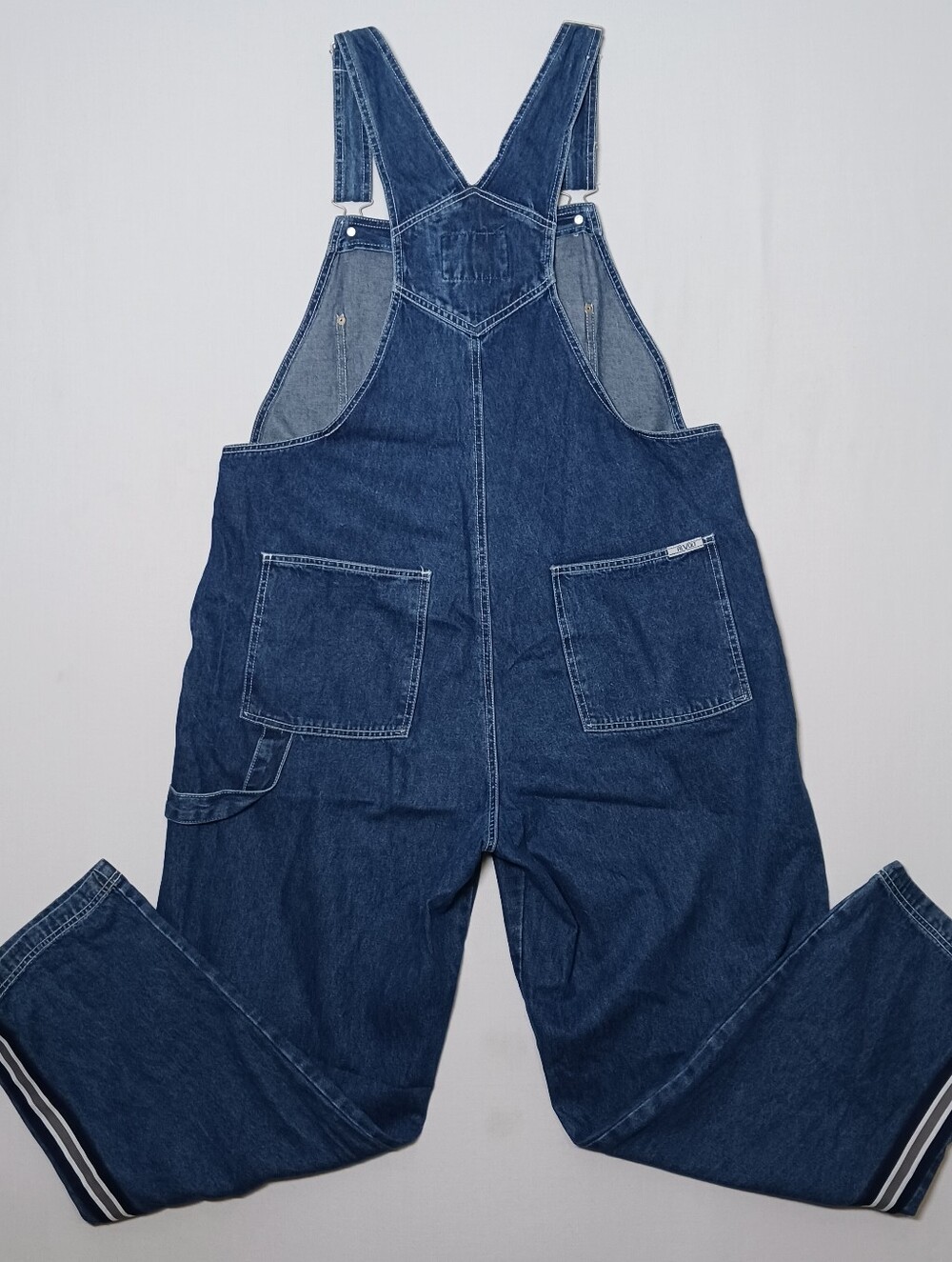 Vintage Revolt Clothing Womens Denim Bib Overalls 18 Dark Blue 40X32 Carpenter - Picture 8 of 11